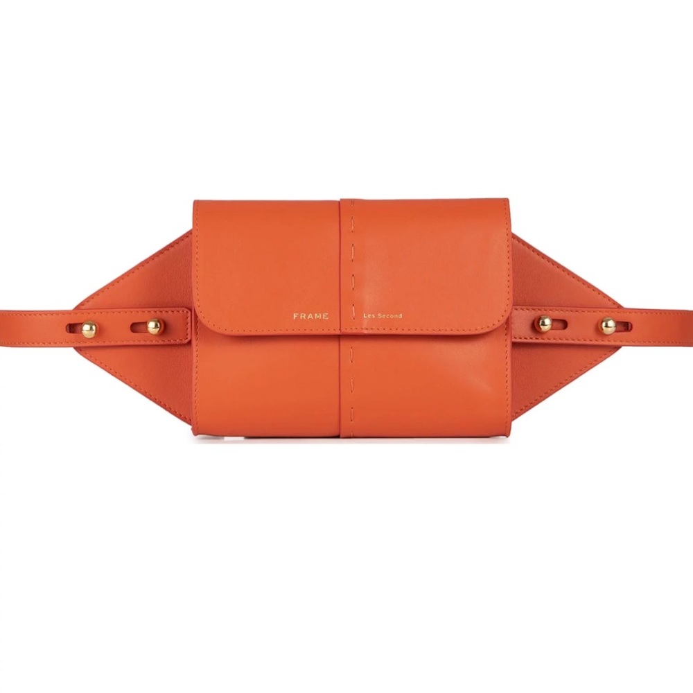 Orange Leather Frame Les Second Belt Bag